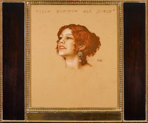 ティラ・デュリユー（1880-1971）シーリス役 - フランツ・リッター・フォン・スタック（1863-1928）。厚紙にパステル 作： Franz von Stuck
