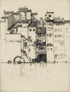 アルノ川、20世紀（エッチング） 作： Fred Richards