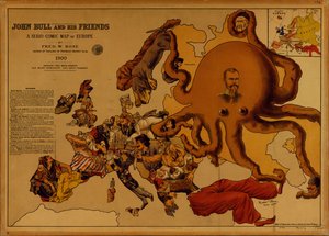 ジョン・ブルと彼の友人。ヨーロッパのセリオコミック地図 作： Fred W. Rose