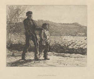 盲目の男の旅人、1863年。