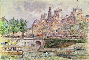 Place de lHotel de Ville、パリ、1905年7月14日 作： Frederic Anatole Houbron