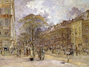 イタリア人の大通り、パリ 作： Frederic Anatole Houbron