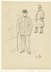 Portret van dichter Paul Verlaine in ロンドン ロンドンのポール・ヴェルレーヌ 裁判（シリーズタイトル） 作： Frederic Auguste Cazals