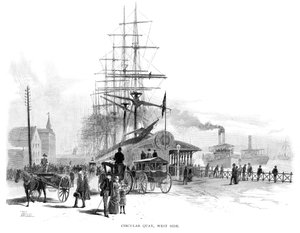 サーキュラーキー、ウェストサイド、シドニー、ニューサウスウェールズ州、オーストラリア、1886。 作： Frederic B. Schell
