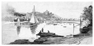 マンリービーチ、シドニー、ニューサウスウェールズ州、オーストラリア、1886年。 作： Frederic B. Schell