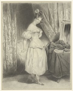 若い女性, 睡眠, unlacing, 彼女, コルセット, bodyice 作： Frederic Bouchot