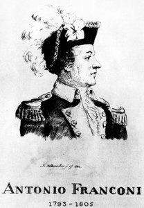 サーカス：フレデリック・ヒルマッハーの「オー・フォルテ」、アントニオ・フランコーニ（1793-1805）の肖像画-「フランコーニ・サーカス」の中で。 作： Frederic Desire Hillemacher