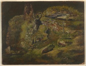 森の中のボルダー 作： Frederic Edwin Church