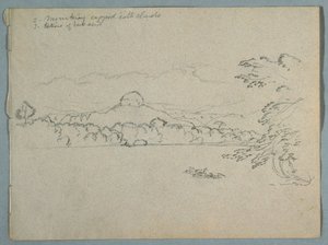 雲に覆われた南アメリカの山の風景、湾のそばに見える、パート 1?