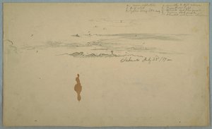 概説された丘の上の曇り空、エクアドル 作： Frederic Edwin Church