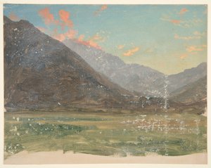 深い谷、夕日に照らされた雲 作： Frederic Edwin Church