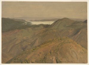 丘の上、ジャマイカ、西インド諸島の遠くの景色 作： Frederic Edwin Church