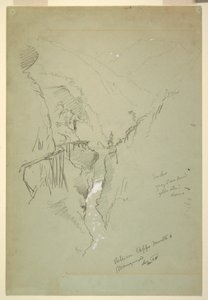 1868年9月11-12日、チェッポ・モレッリとマックナガの間にある峡谷のデッサン 作： フレデリックエドウィン教会