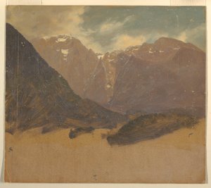 素描、アルプスの風景（バイエルンかスイス）、1868年