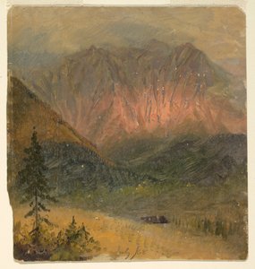 デッサン、アルプスでの夕日の習作、1868年7月