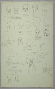 素描、解剖学的研究、1865-70年