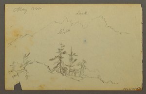 デッサン、雲のある広い起伏のある風景、1844年 作： フレデリックエドウィン教会