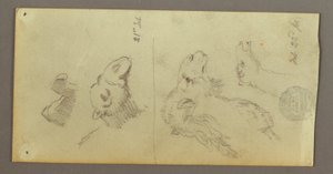 デッサン、ラクダ研究、1868年2月21-22日 作： フレデリックエドウィン教会