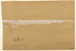 デッサン、カヤンベ、朝、太陽の神殿より、キト、1857年6月24日 作： Frederic Edwin Church