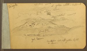 ドローイング、雲に覆われた山々、1889年