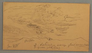 ドローイング、丘の上の雲、1875年1月