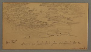 ドローイング、丘の上の雲、1875年1月 作： Frederic Edwin Church