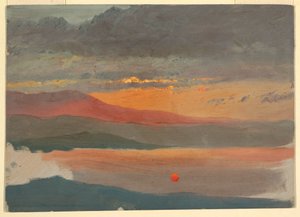 ドローイング、夕暮れの雲の研究、1860-70年 作： フレデリックエドウィン教会