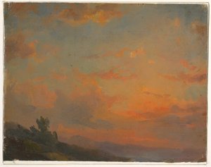 ドローイング、雲の習作、日没、1850-60年