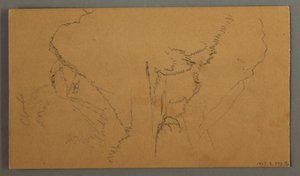 デッサン、山頂にかかる雲、おそらく1868年