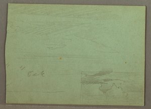 ドローイング、稜線上の曇り空、1871年8月 作： フレデリックエドウィン教会