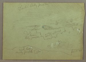 ドローイング、尾根の上の曇り空、1871年頃か 作： フレデリックエドウィン教会