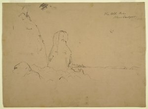 1851年頃、海岸に描かれた「The Old Friar Neaer Eastport」。 作： フレデリックエドウィン教会