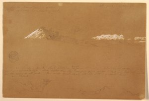 デッサン、コタパクシ、朝、太陽の神殿より、キト、エクアドル、1857年6月24日