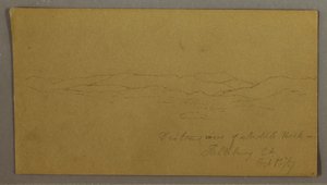 デッサン、サドルバック山遠景、メイン州、1867年10月1日 作： Frederic Edwin Church