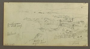 素描、ドームハウス、階段のある家、1868年2月撮影 作： Frederic Edwin Church