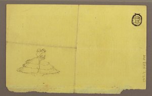 ゴート島とカナディアン滝、1856年頃のデッサン 作： フレデリックエドウィン教会