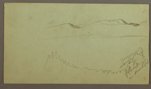 デッサン、平野を横切る丘陵地帯、おそらく1868年