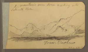 素描、丘と山脈；裏面：森の中の道、1889年