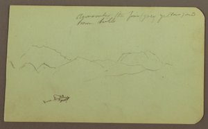 素描、丘、牛；裏面：風景、1883年