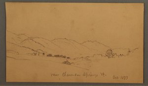 デッサン、丘と谷、1873年10月 作： Frederic Edwin Church