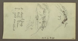 デッサン、丘の頂と斜面、おそらく1868年 作： フレデリックエドウィン教会