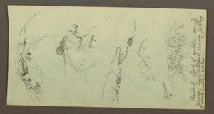 デッサン「玉石のある丘」1868年頃 作： フレデリックエドウィン教会