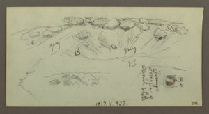 デッサン「玉石のある丘」1868年頃
