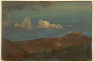 デッサン、丘陵風景、1865年