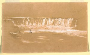図面、北からのホースシュー・フォール、ナイアガラ、1858年9月 作： フレデリックエドウィン教会