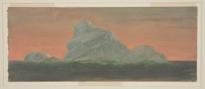 ドローイング、夕空に映える氷山、1859年6月