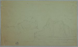 デッサン、2つの峰を持つ氷山、1859年6月または7月 作： フレデリックエドウィン教会
