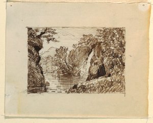 ドローイング、想像上の風景、1870-73年頃 作： フレデリックエドウィン教会