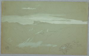 1865年7月、ジャマイカ、ベルビュー、キャプテン・ケント付近から見たジャマイカの海岸と空