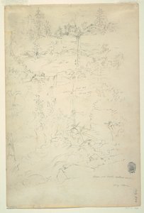 1844年7月、ニューヨーク州キャッツキル山地、カータースキル・フォールズ 作： フレデリックエドウィン教会